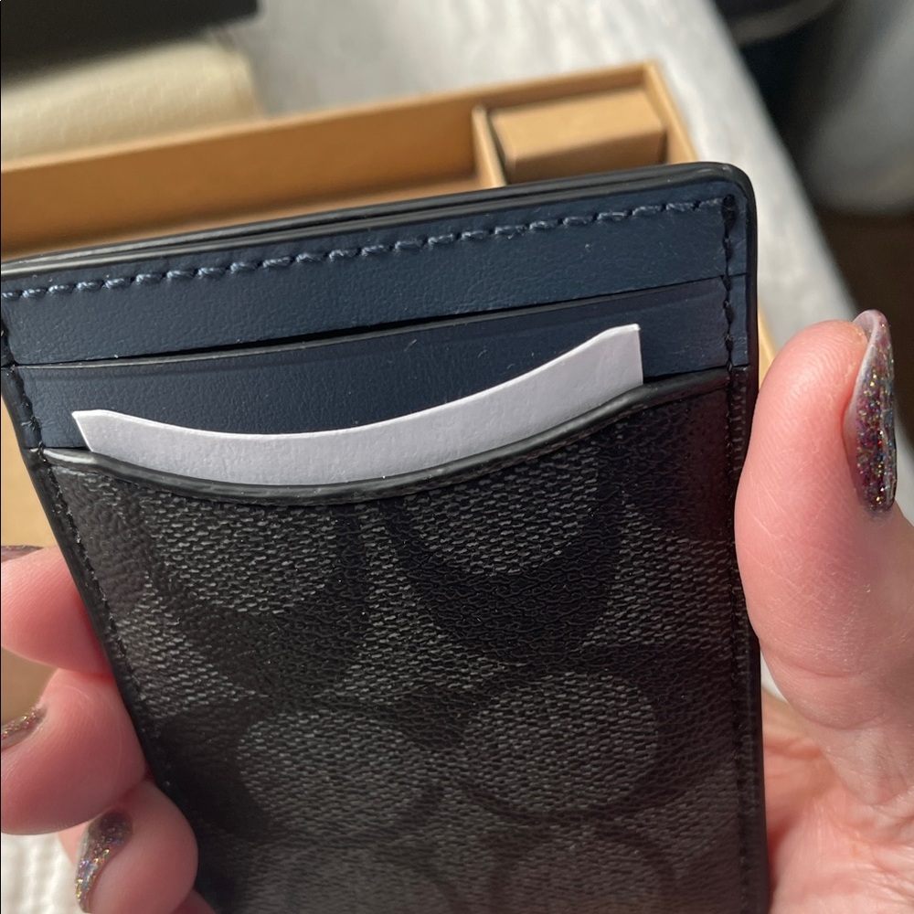Coach Black Signature Money Clip and Card Holder Set - Picture 4 of 6